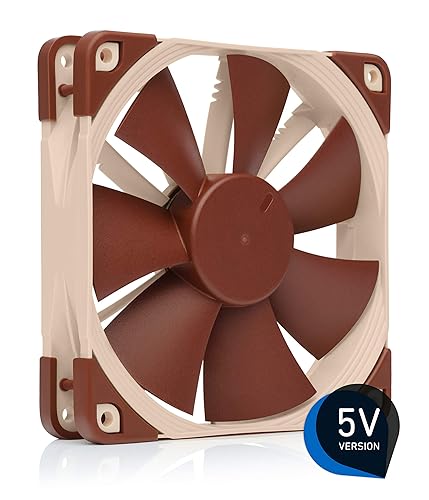 Miniatura 2 de Noctua NF-F12 5V, ventilador silencioso premium con cable adaptador de corriente USB, 3 pines, versión de 5 V (4.724 in, marrón)