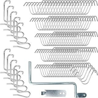 110 Pcs Fence Wire Tightener Tool with 2 Tighteners Handle, Stainless Steel Barbed Wire Tensioners Metal Fence Barb Wire Tightening Fixing Tools for Repair Fence Post Garden Fence Wire