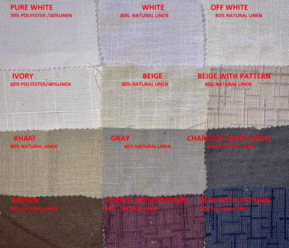 Ikiriska Extra Long Custom Luxury Linen Curtains with Stripe 9-24 ft. Any Size Any Color Any Fabric. (50" Wx204 L)