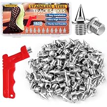 260 Pcs 1/4 Inch Track Spikes, Stainless Steel Track and Cross Country Shoe Spikes Replacements with 2 Spike Wrenche for Track and Field Sprint Sports Short Running Shoes