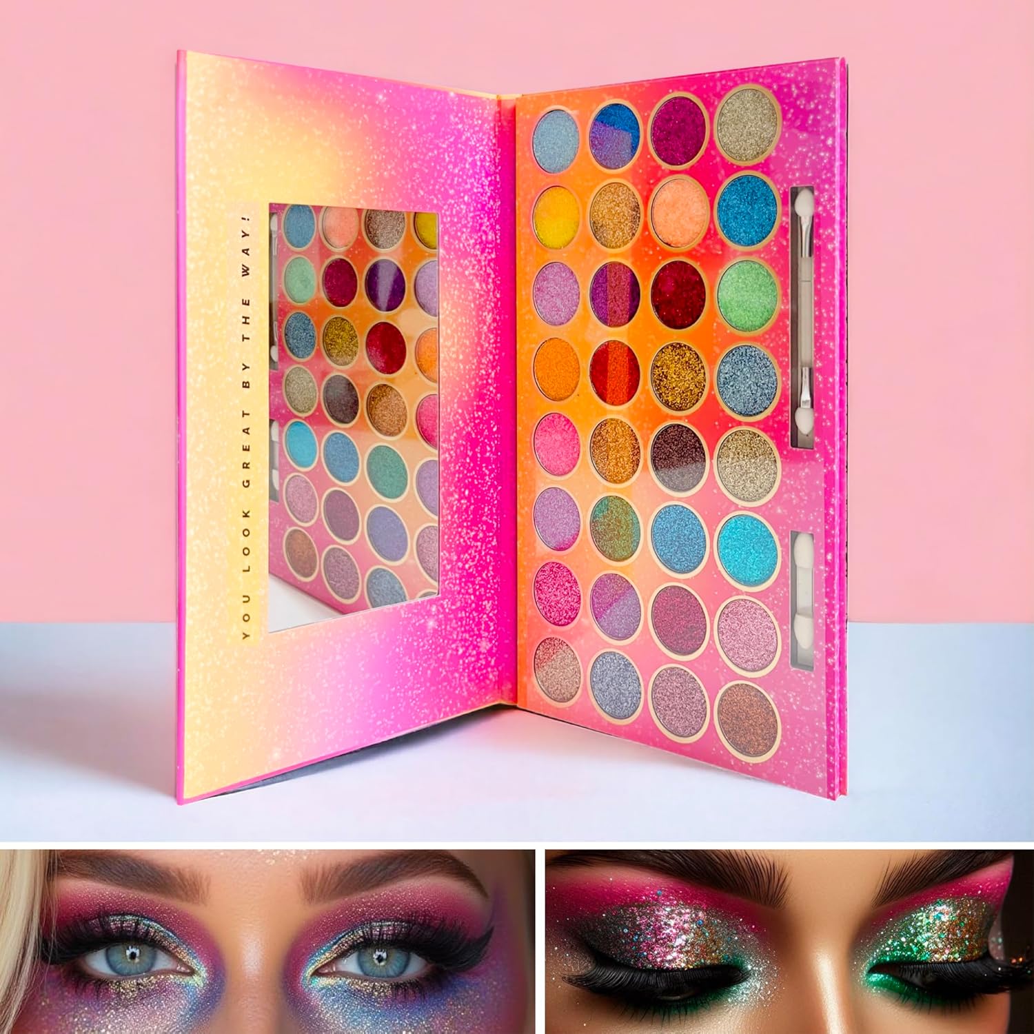 32 kleuren glitter oogschaduw palet, make-up palet, gezicht en lichaam glitter, tattoos, festival accessoires, glitter artistry palet, oogschaduw pallets voor vrouwen, meisjes, kinderen