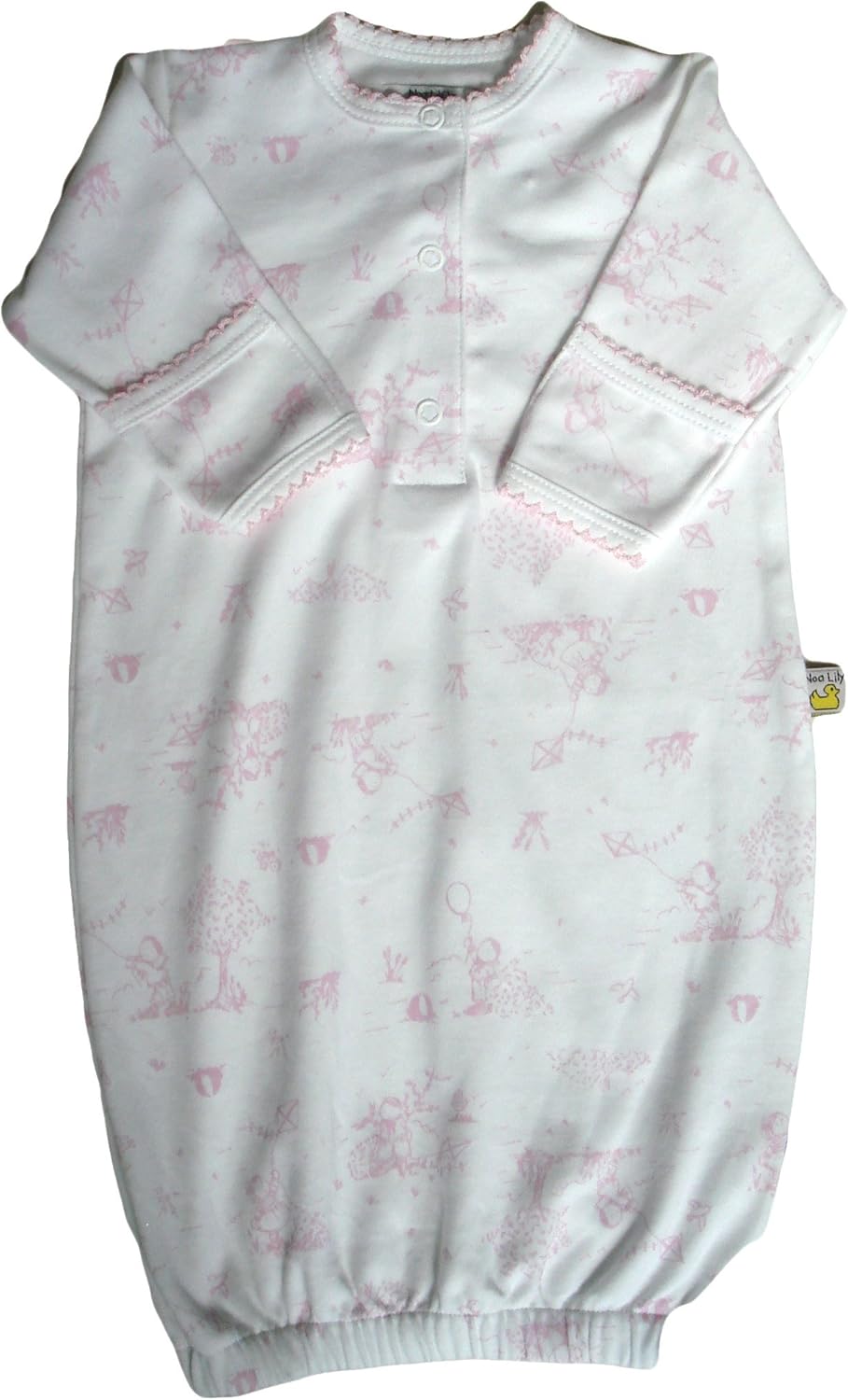Noa Lily Gown, Pink Toile, Newborn Infant And Toddler