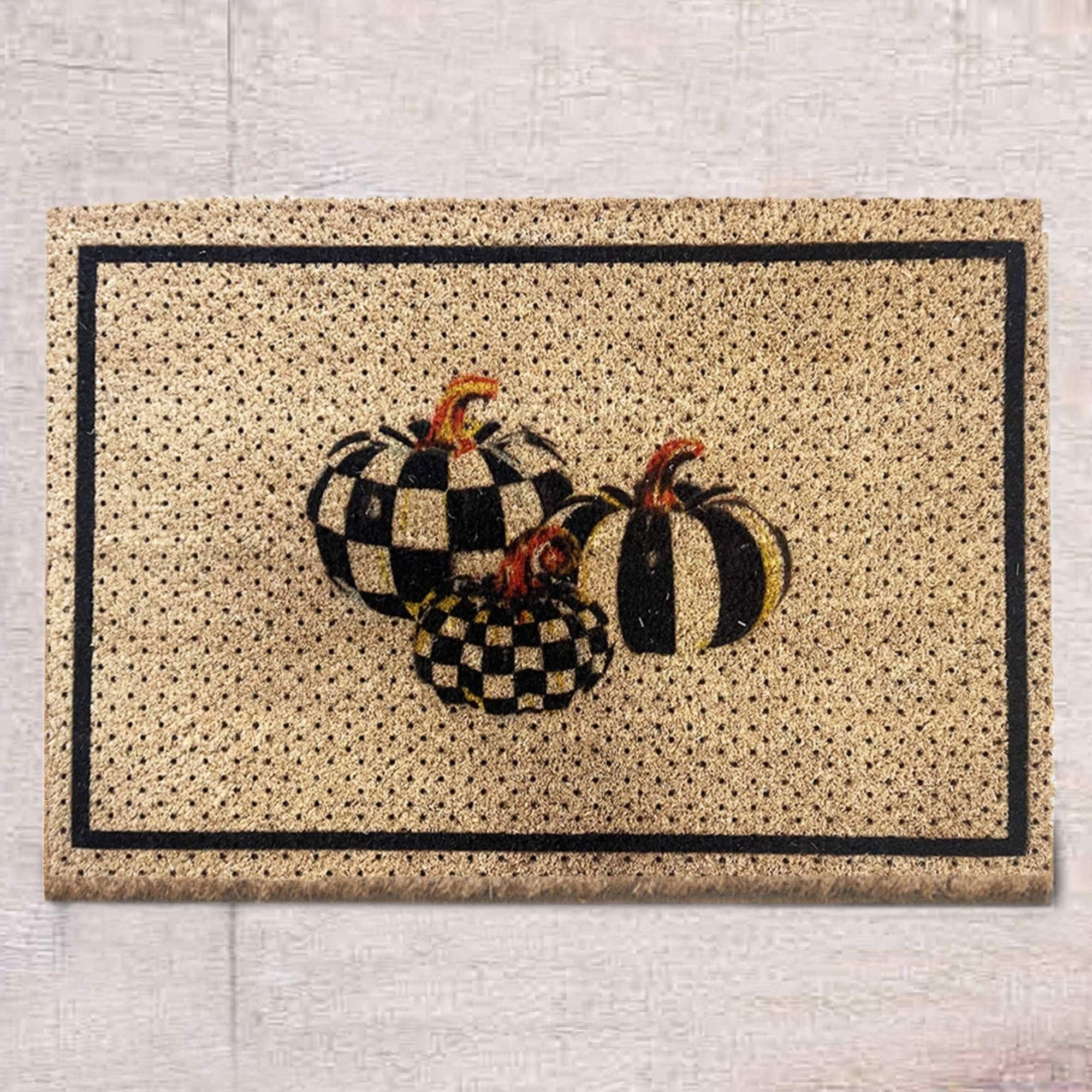 Pumpkin Pattern Rug Doormat,Pumpkin Doormat,Rug Entryway Decoration,Durable Doormat,Housewarming Gift Doormat 24X16 Inch