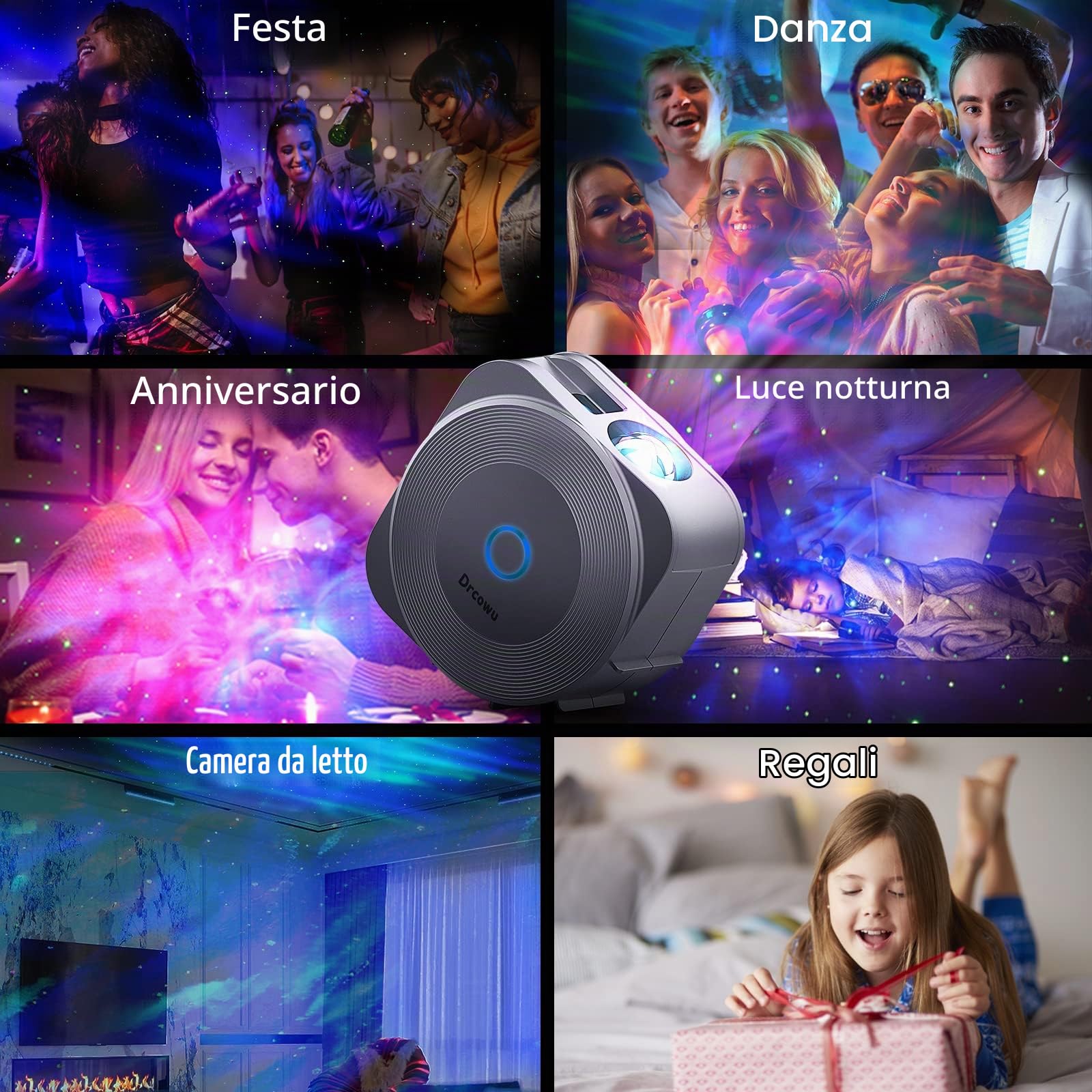 Proiettore Stelle Soffitto, Lampada Proiettore Stelle Alexa, 3D Galassia LED Nebula Luce Notturne Bambini Adulti con Regolazione RGB/Controllo vocale/WiFi/Timer/Compatibile Google Assistant