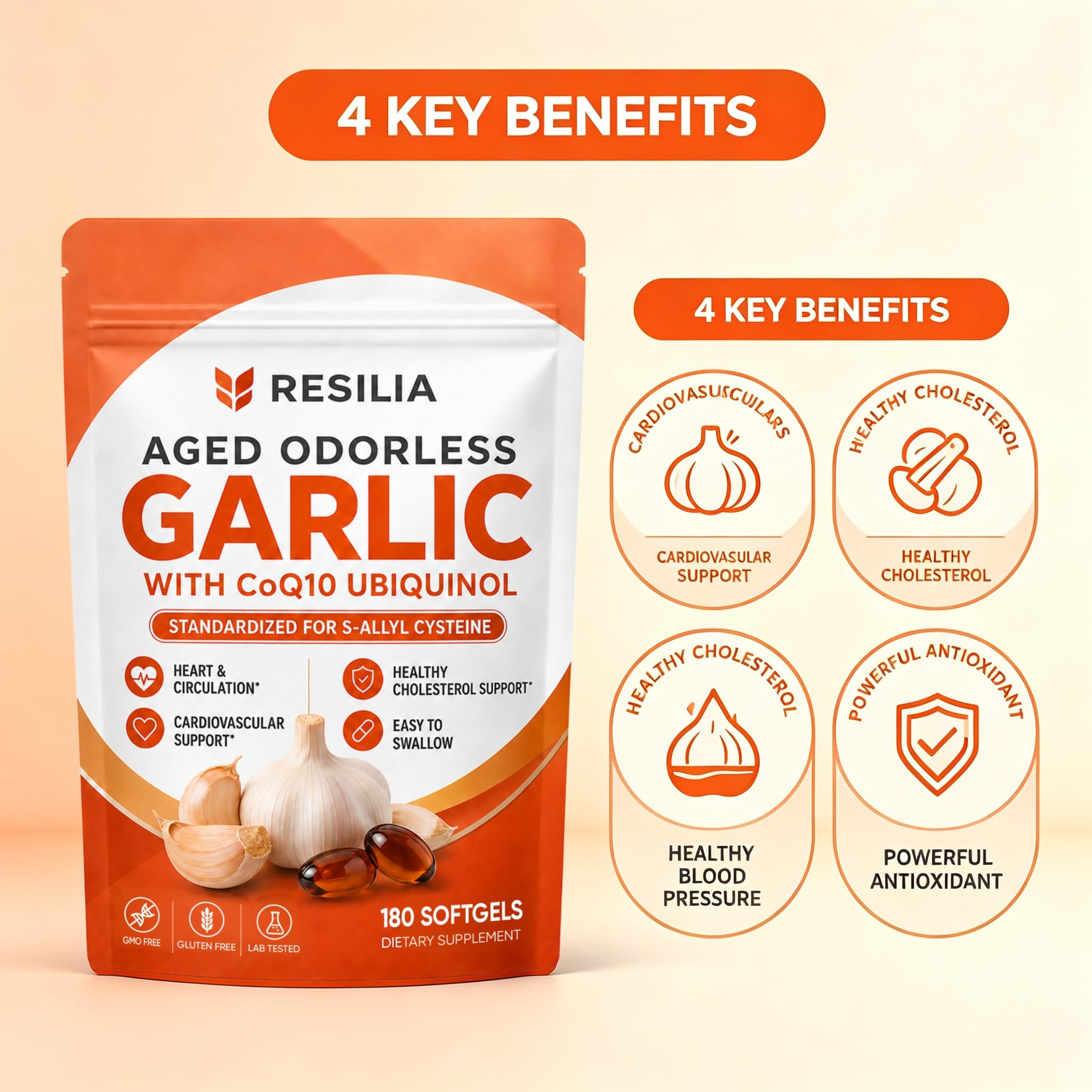 Extract 180 Softgels 1200mg Aged Garlic Supplement — Amazon image 2