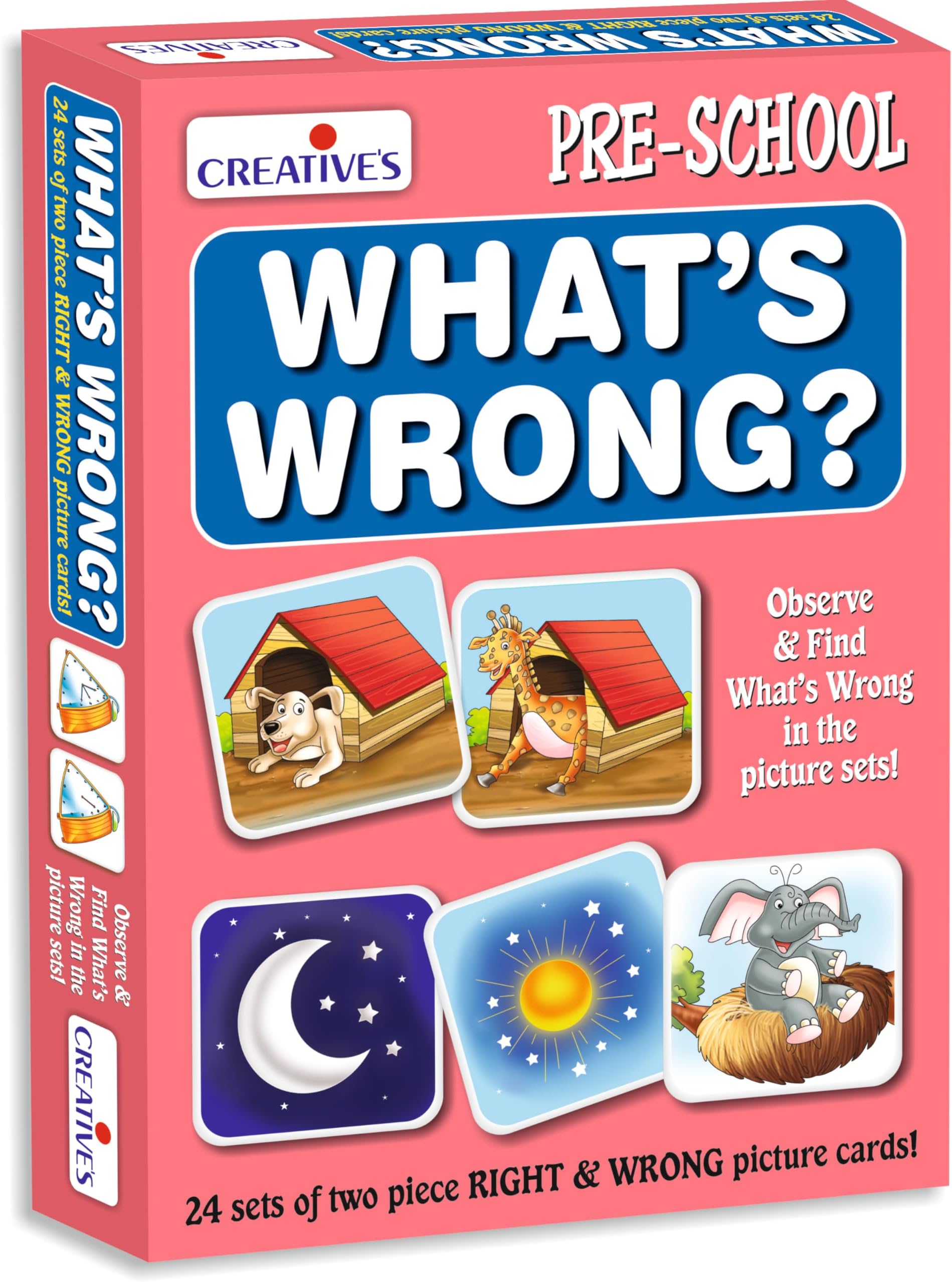 What's Wrong | Cards Game | Picture Educational Cards | Educational Learning with Fun for Kids | Observe & Find What's Wrong in The Picture Set | Educational Game for Kids 3 & Up