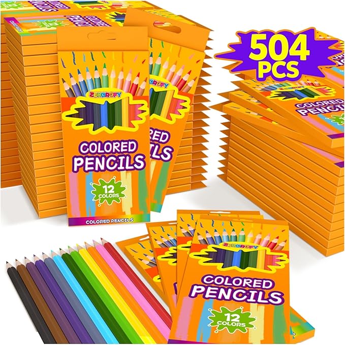 ZERDROFY 504 Count Colored Pencils for Kids 42 Packs Pre