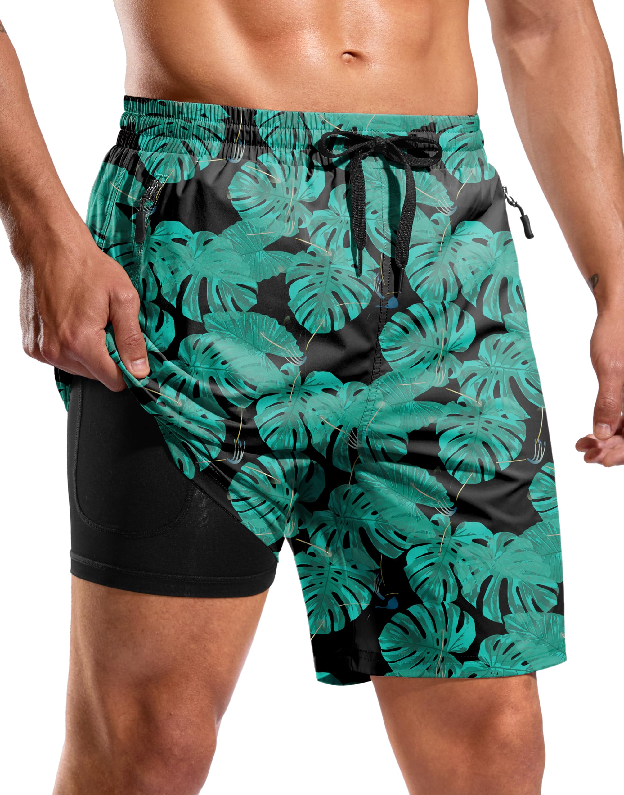 G Gradual Mens Swim Trunks with Compression Liner 7"/9" Board Shorts