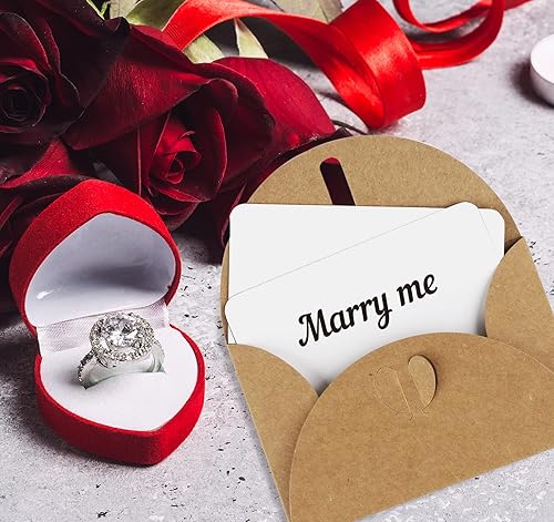 Miniatura 5 de ABSOFINE 25 sobres pequeños con cierre de corazón, mini sobres de papel kraft lindos soportes para tarjetas de regalo, sobres pequeños con tarjetas