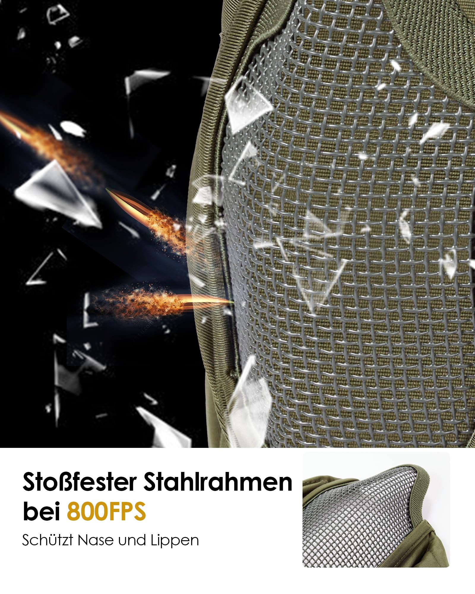 OneTigris Balaclava Mesh Gesichtsschutz Taktische Sturmhaube Ninja Style Vollgesichtsmaske für Airsoft
