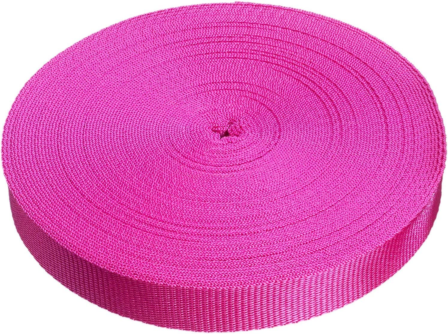 25mm x 50m Webbing Roll Polypropylene for DIY, Straps, Harnesses, Lashing and more | 970lb / 440kg breaking strain | Made in UK (Fuchsia, 25)