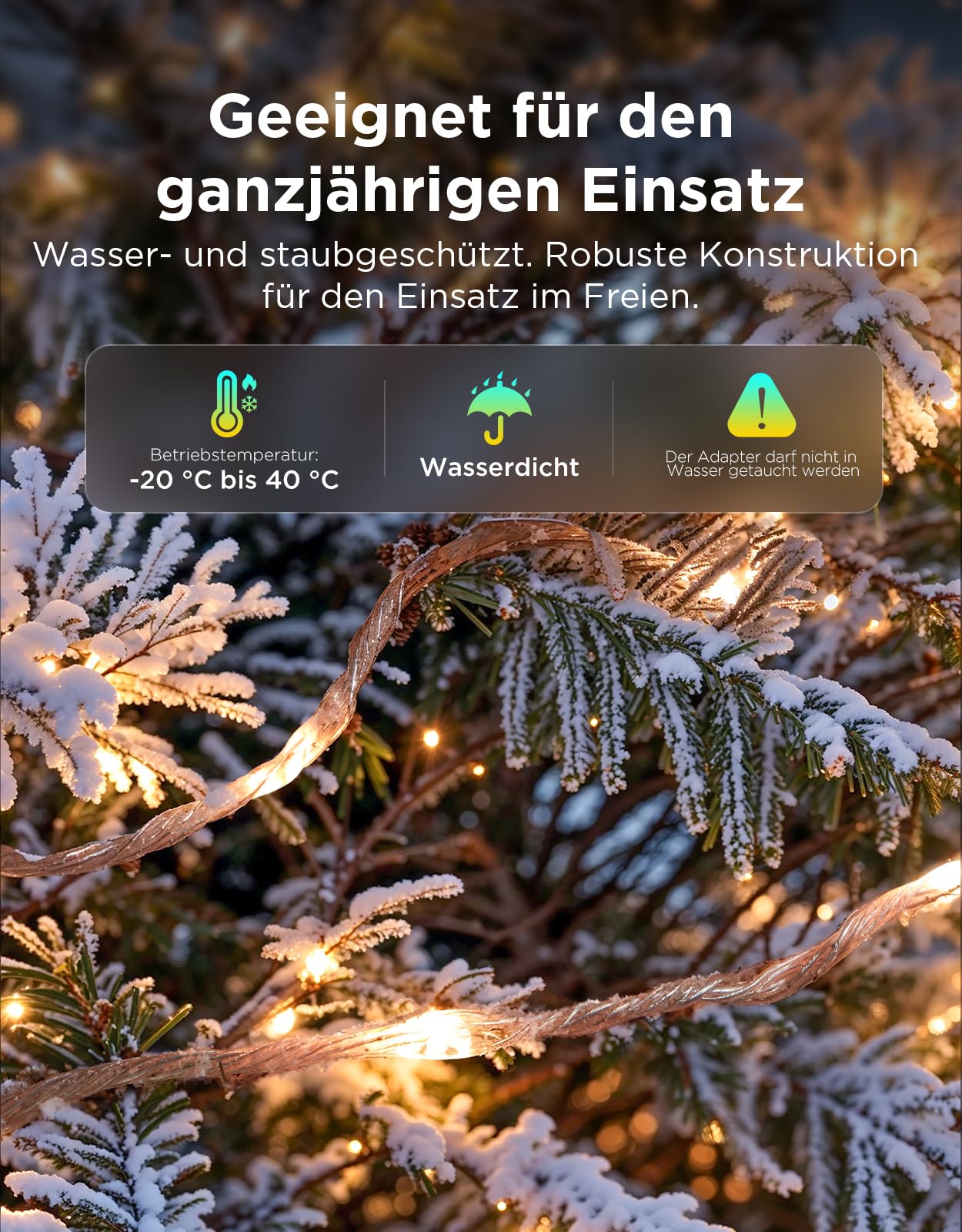 Govee RGBWIC Weihnachtsbeleuchtung 20m, Weihnachtslichterkette Außen & Innen mit 200 LEDs für Weihnachtsbaum, 130+ Szenenmodi, Shape Mapping, App Steuerung, Kompatibel mit Matter, Transparentes Kabel