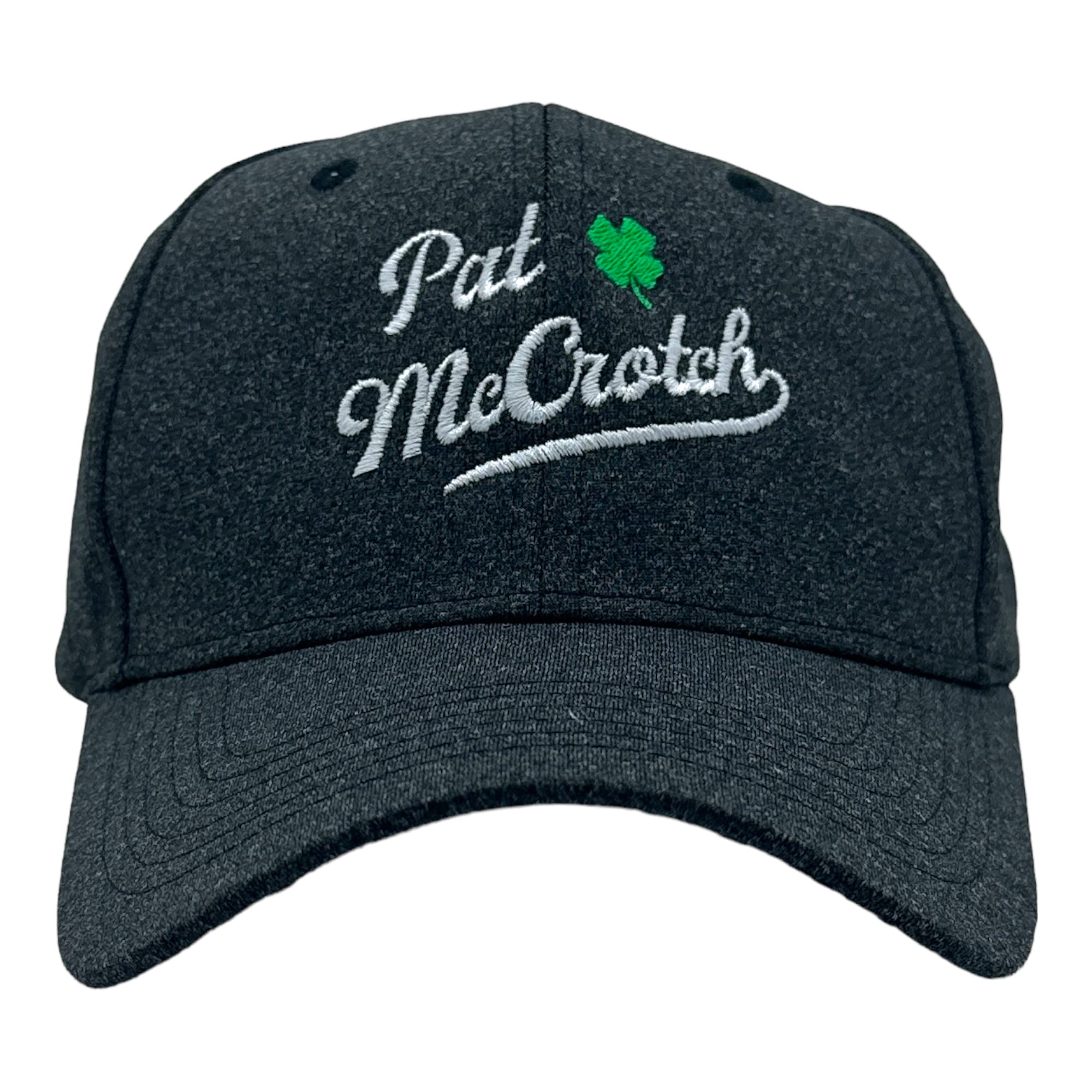 Crazy Dog T-Shirts Pat McCrotch Hat Funny Offensive St Patricks Day Cool Saint Paddy Graphic Cap, Black - Mccrotch, One Size