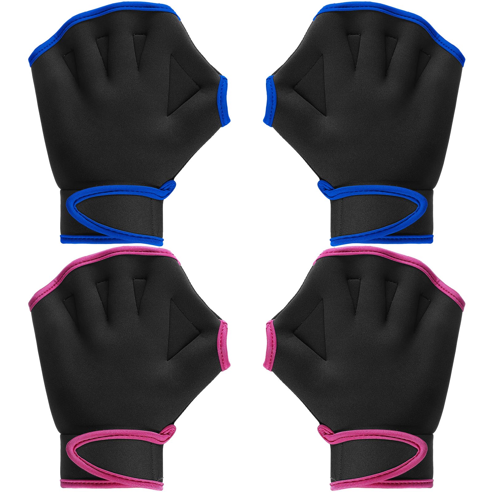 Sumind 2 Pairs Webbed Swim Gloves, Medium, Black, Dark Gray