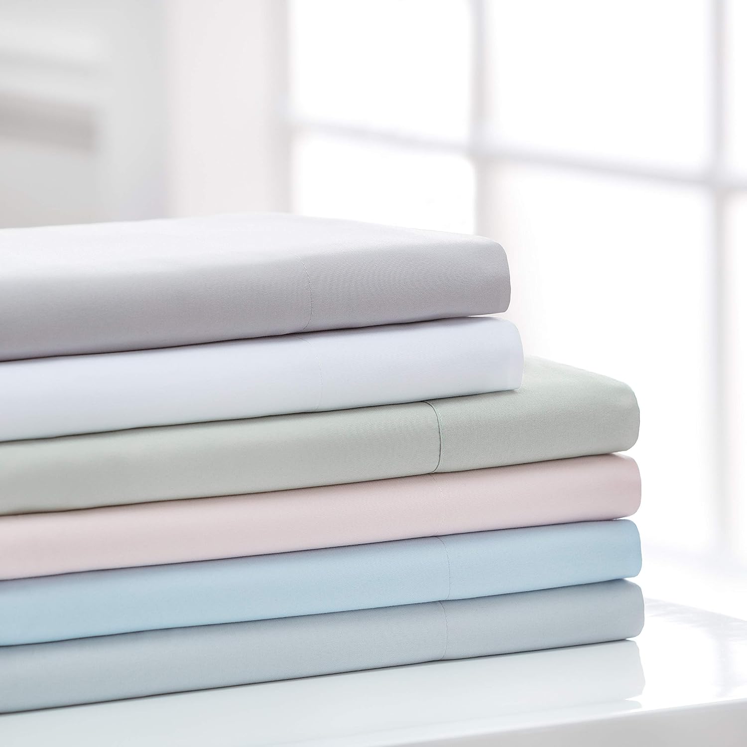 Chanasya Premium Soft White Queen Bed Sheets Set 4-Piece - Percale Microfiber - Fitted Sheet Flat Sheet and Pillow Cases - Deep Pocket Breathable Wrinkle Resistant (Queen) White