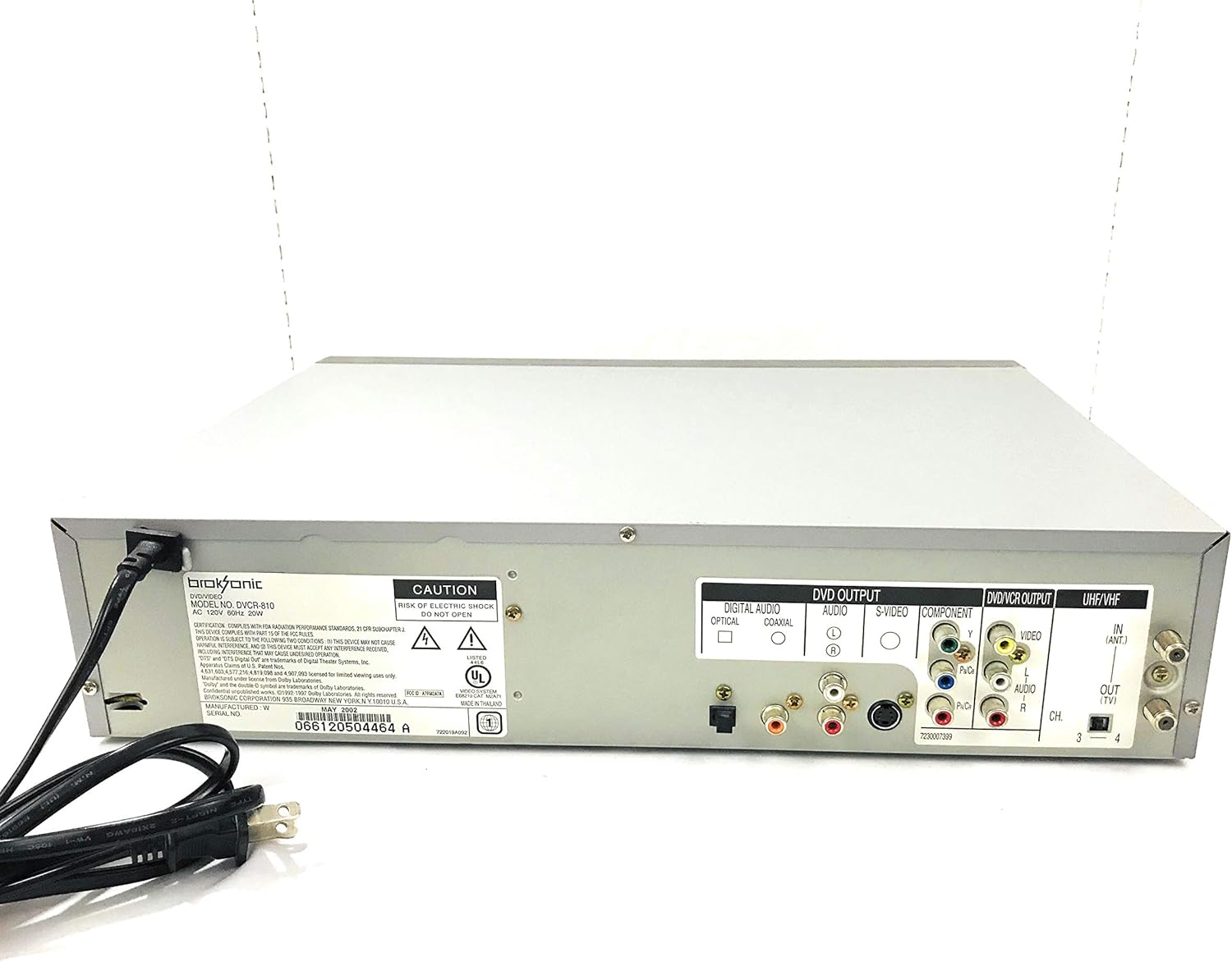 DVCR-810 DVD Player Video Cassette Recorder Player VCR Combo Unit MP3 CD DTS 4 Head HIFI Stereo Cable Tuner