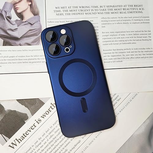 Miniatura 7 de ankofave Magsafe - Funda magnética para iPhone 15 Pro para mujeres y hombres, bonito diseño mate de lujo metálico suave con protector de lente de