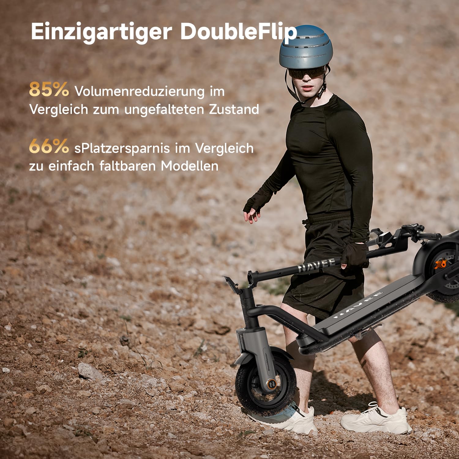 NAVEE N65i Serie, e Scooter mit Straßenzulassung, Scooter Electric ABE, 10 Zoll, max. 65-70 km | Vierfach-Federung | Klappbar mit IPX5 & TÜV-Zulassung Elektroscooter Elektroroller für Erwachsene