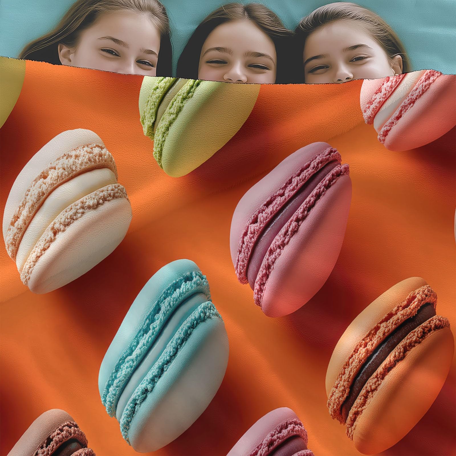 Generico Koce polarowe Fotografia Macaron Koc z polaru na sofę, kolor pomarańczowy flanelowy super miękki i ciepły koc na łóżko 150 x 200 cm narzuta na sofę pluszowy koc