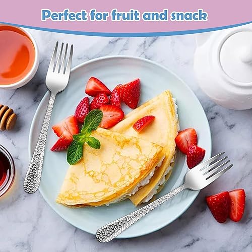 Miniatura 7 de E-far Juego de tenedores y cucharas para niños pequeños, 10 piezas de acero inoxidable, cubiertos seguros para niños para autoalimentarse,