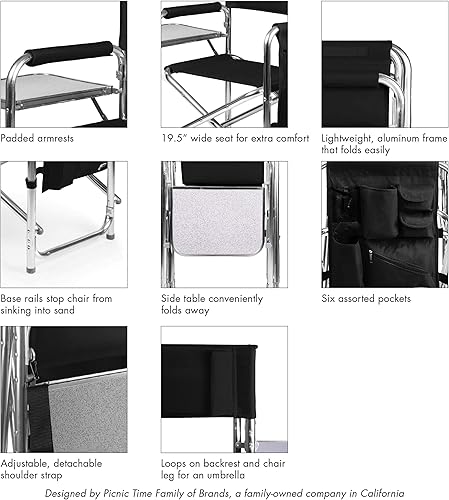 Miniatura 9 de PICNIC TIME Mesa auxiliar deportiva de la NFL, playa, silla de campamento para adultos