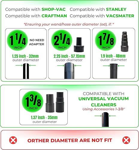 Miniatura 6 de Accesorios de cepillos de vacío con kit de adaptador de manguera universal compatible con Shark Rotator NV350 NV360 AZ3002 NV501 HV371, accesorios