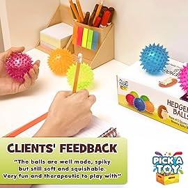 Squishy Stress Relief Sensory Toys Fidget Spiky Ball 5 - Pcs Set - Eco-Friendly Squeezy Antistress Toy Balls for Men, Women, Adults, Teens & Children -Ideal for People with OCD, ADHD, ADD & Autism