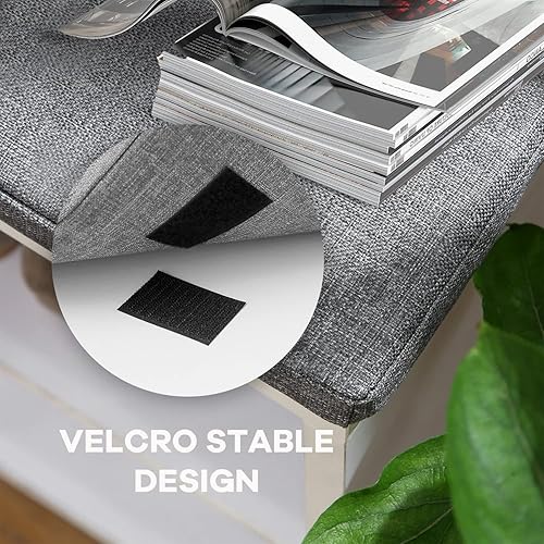 Miniatura 7 de NChanmar Banco de zapatos con cojín, banco de almacenamiento de 3 niveles, banco de zapatos de 10 cubos, organizador de zapatos, estantes ajustables