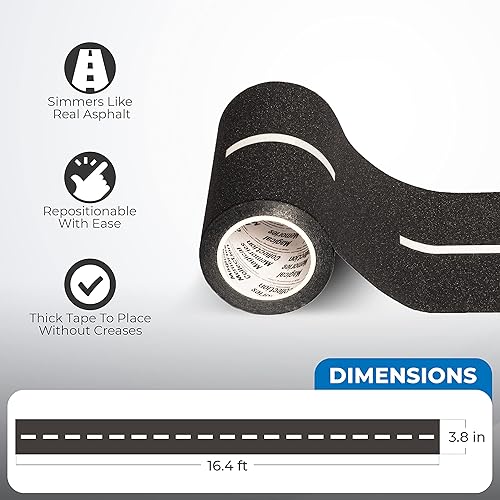 Miniatura 6 de Juego de camiones de juguete fundidos a troquel con cinta de carretera, reutilizable, cinta de carretera realista, camioneta UPS Sprinter y camión
