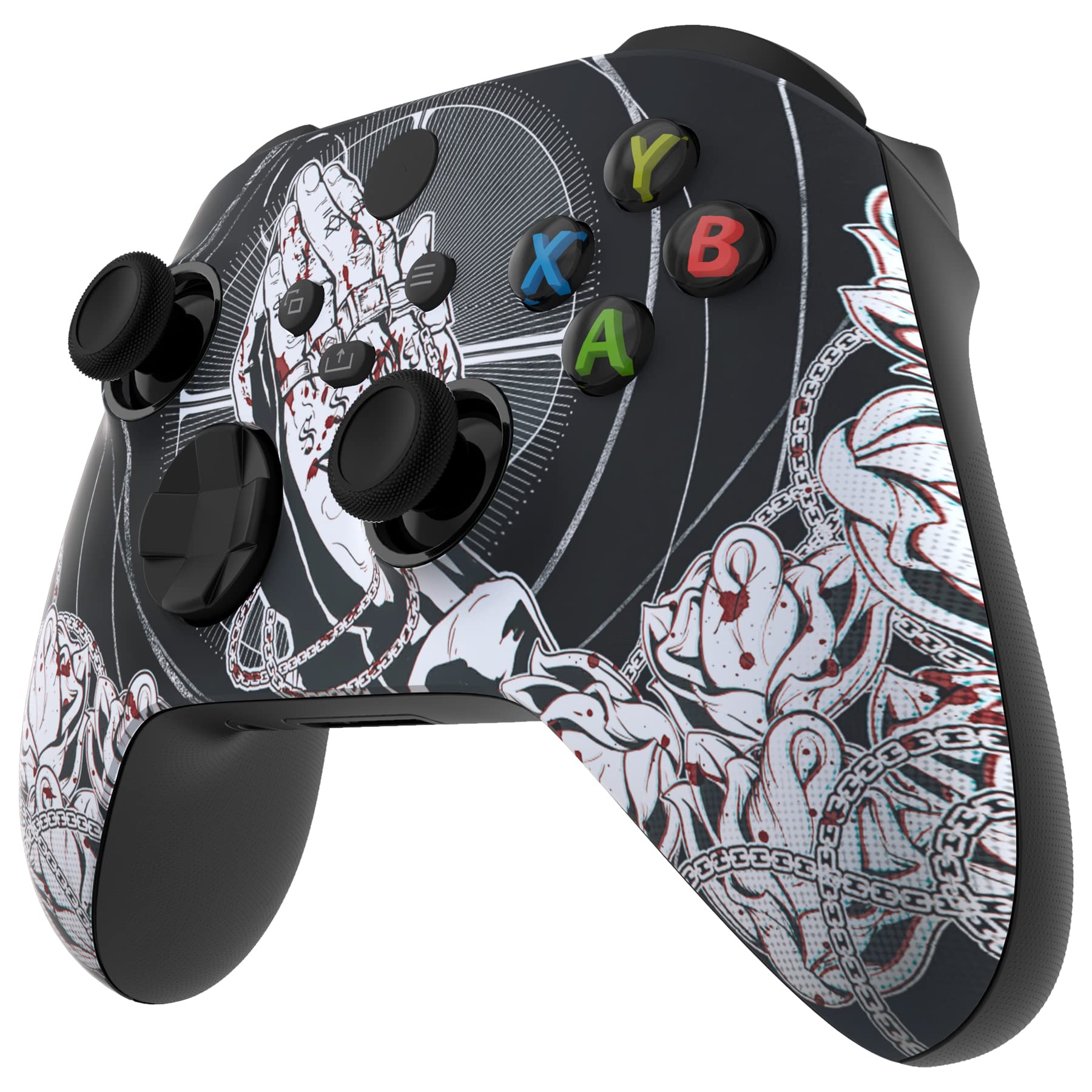 eXtremeRate Custodia Cover per Xbox Series X S Controller Joystick,Scocca Copertura Frontale Shell Ricambio per Xbox Core Controller Wireless Model 1914-Redenzione Senza Perdono