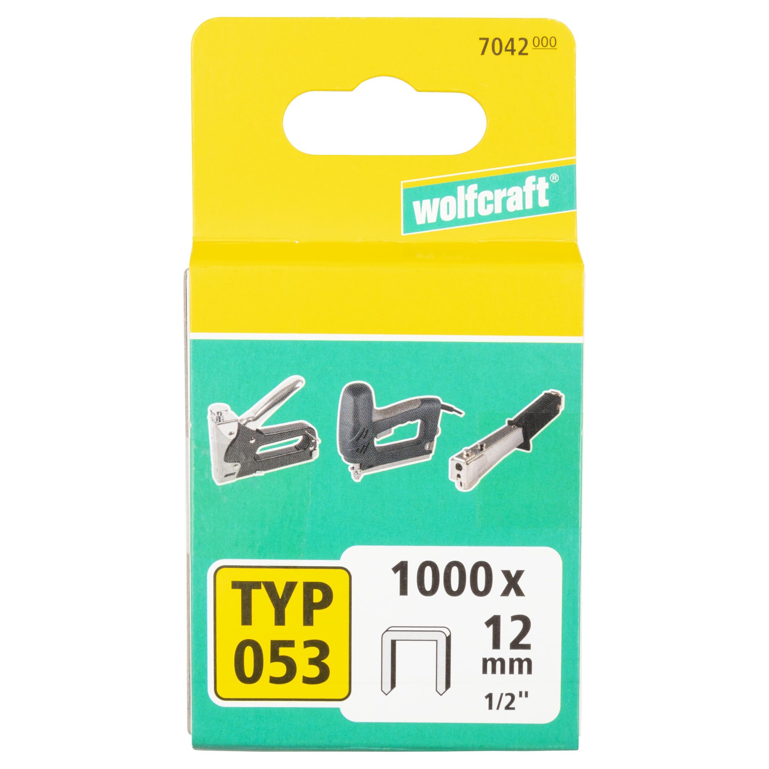 wolfcraft Punti dorso largo, acciaio extra duro, tipo 053 I 7042000 I Ideali per il fissaggio di tessuti e listelli di legno