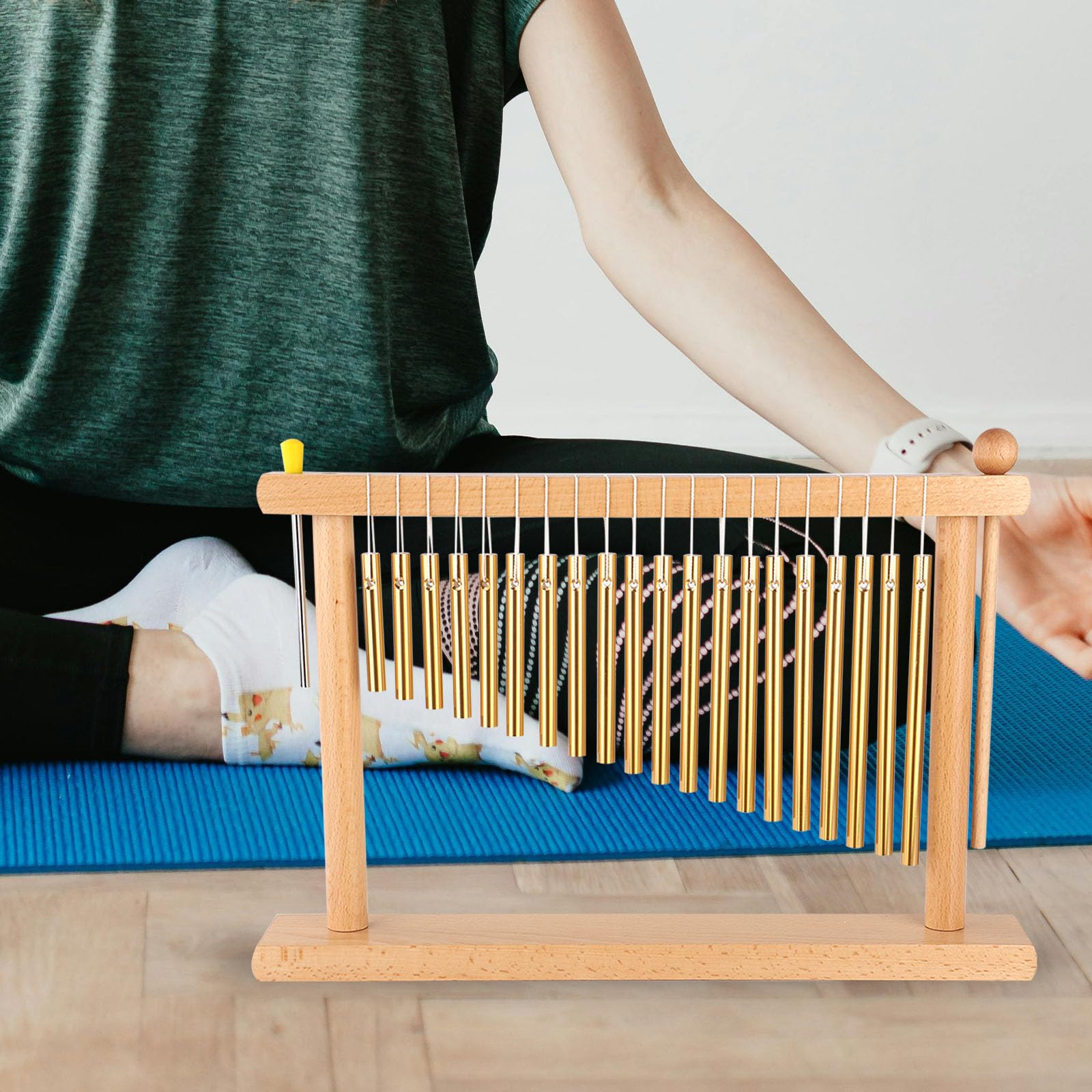 LIEKE Tisch-Windspiel, Handspiel, Klangheilungsinstrument, 20 Töne | Klarer, angenehmer Klang für Zen, Yoga, Meditation, Achtsamkeit, Entspannung, Klang, Badetherapie, Heimdekoration