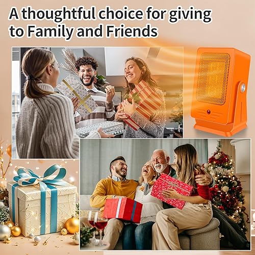 Miniatura 7 de Calentadores de espacio portátiles para uso en interiores, calentador de escritorio con calentamiento rápido PTC 2s de 900 W, diseño de ángulo