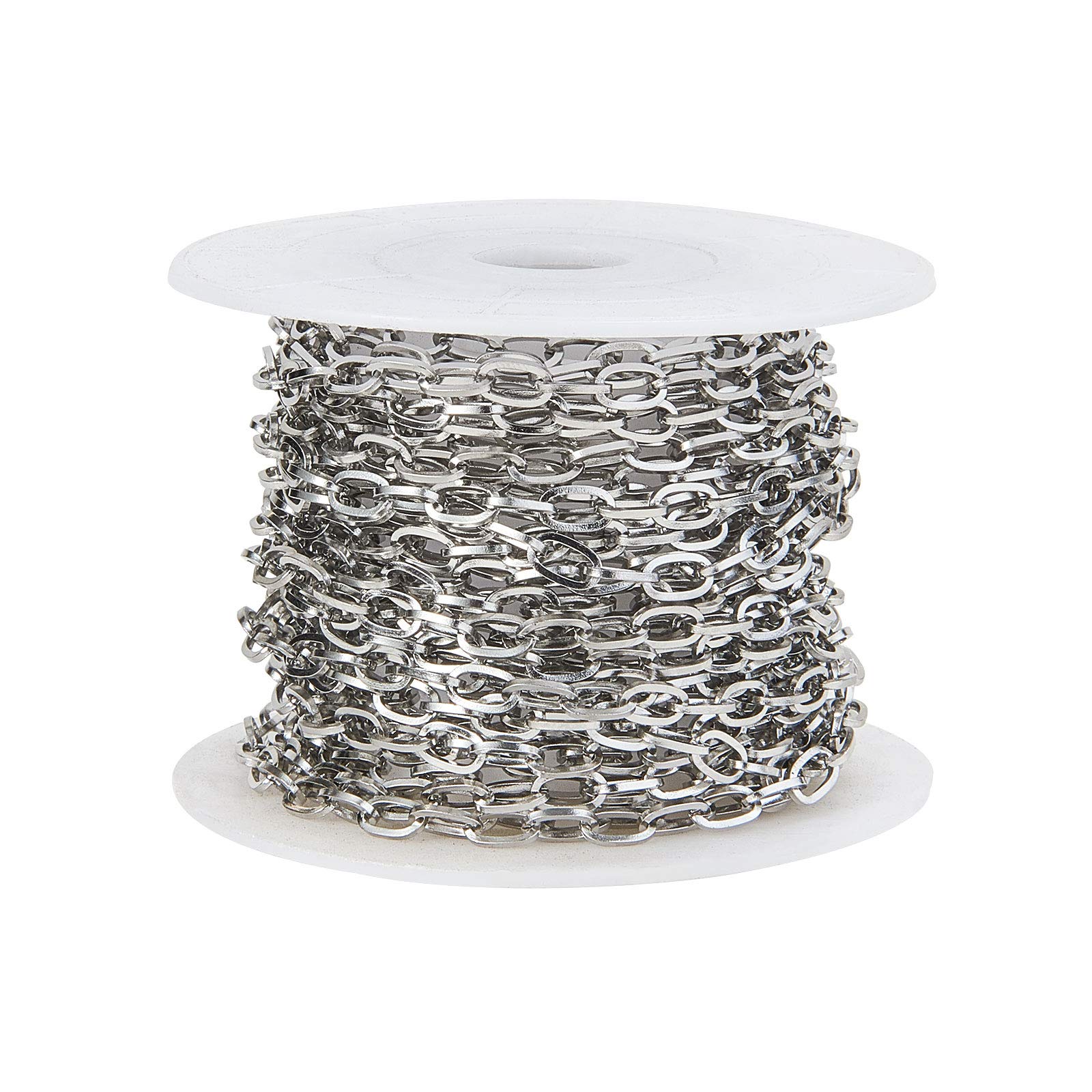 Chaîne Ovale En Acier Inoxydable 304 - 5 Mètres Pour Créer Tes Bijoux DIY : Colliers, Bracelets, Décorations