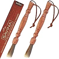 Vista 7 de Savina Cepillo de limpieza para máquinas de coser y sergers - Herramienta de coser, cepillo de pelusa de madera con una correa para colgar