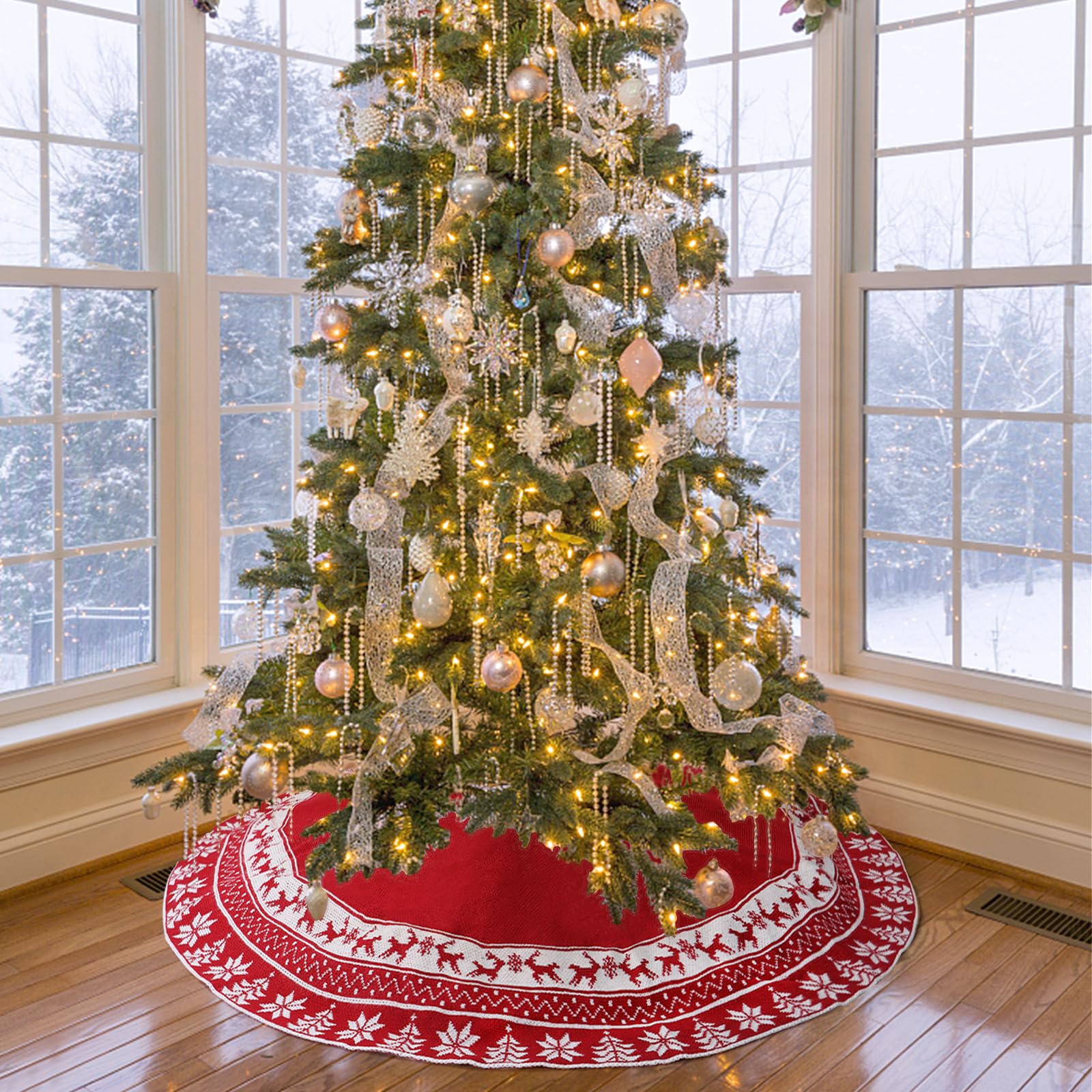 Gonna per albero di Natale, copertura per base albero da 90 cm, adatta per decorazioni natalizie, decorazioni per feste di Natale | Leroy Merlin
