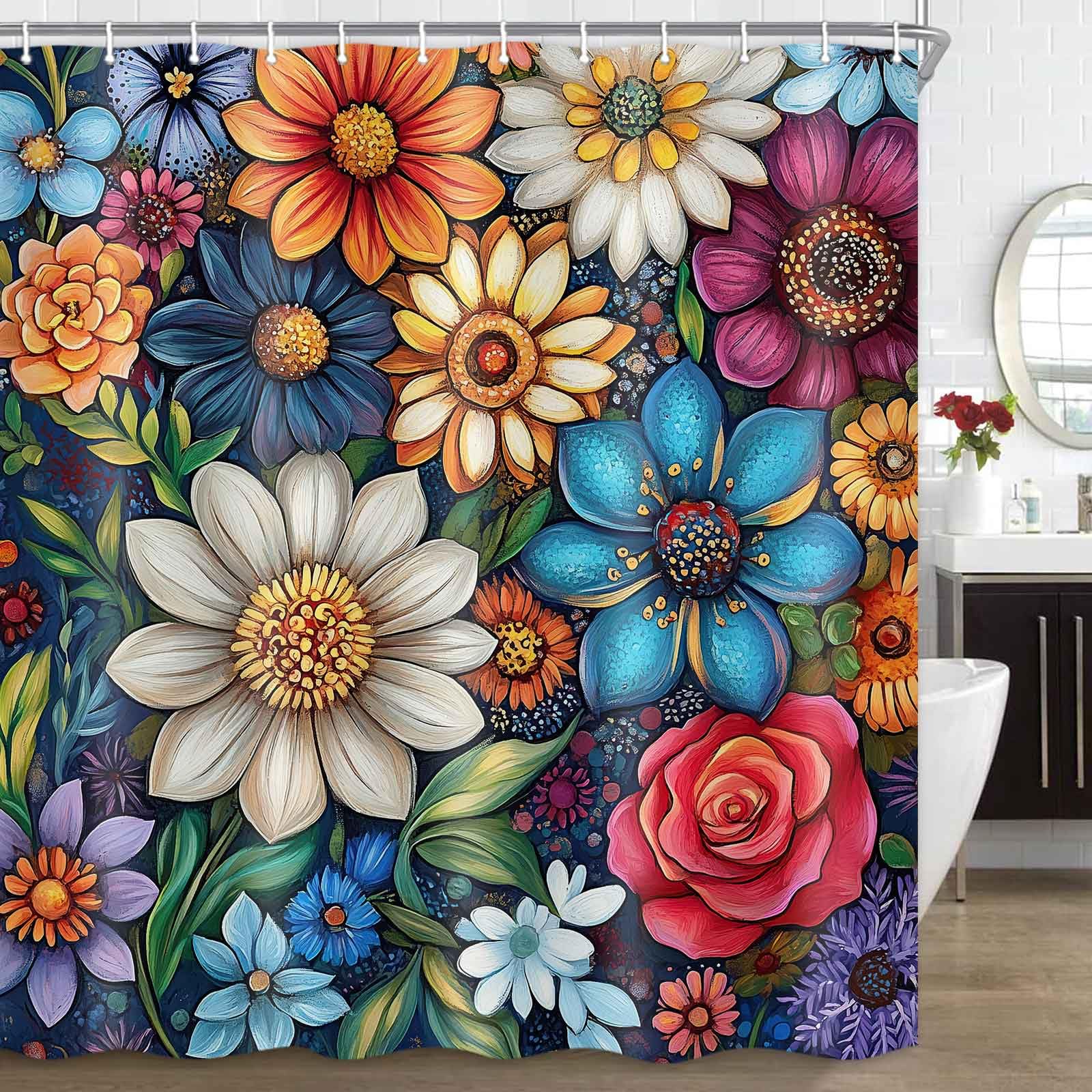 JAWO Duschvorhang Damen – Aquarell-Parfüm & Lippenstift Design, Wasserdicht, 175x190 Cm Mit Haken