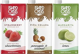 Drink Mix Variety, 1 of each: Strawberry Puree, Pina Colada Puree & Margarita Mix, 33.8 fl oz (1 Liter)