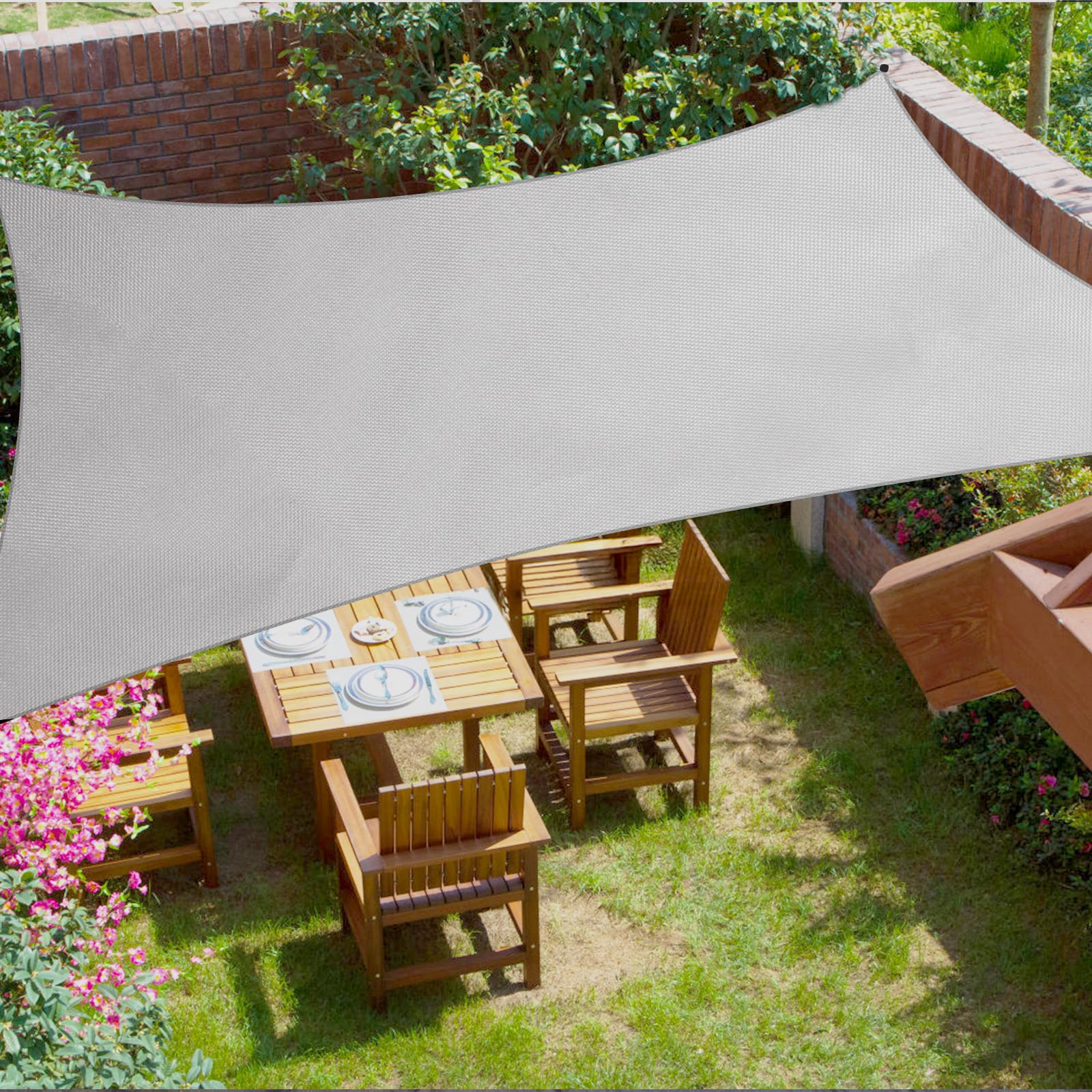 Sonnensegel Wasserdicht & UV-Schutz, Verdickter 420D Oxford-Stoff – Perfekter schattiger Rückzugsort für Balkon, Garten & Terrasse, Grau (3x4m Grau)
