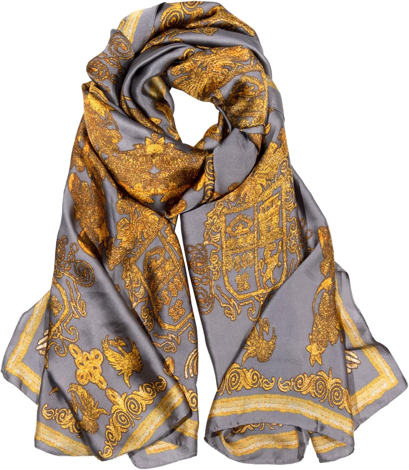 Scarf for Women Lightweight Floral Scarf 70x35 Inch Satin Shawl