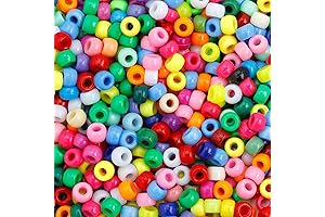 1100 Pieces of Exquisite Pony Beads for Captivating Jewelry Creations and Braiding Adornments