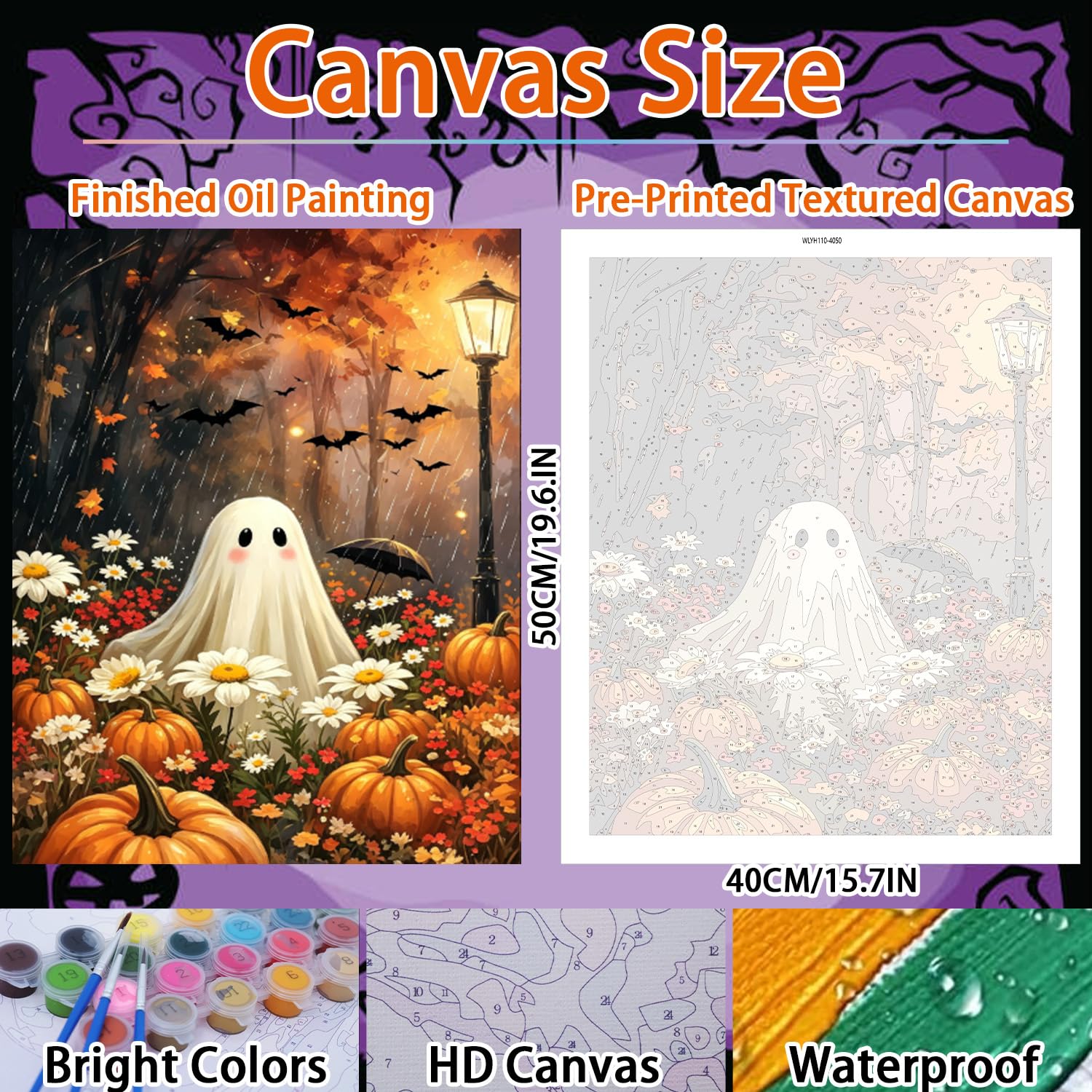 Halloween Paint by Numbers Kit - Beginner Friendly -4