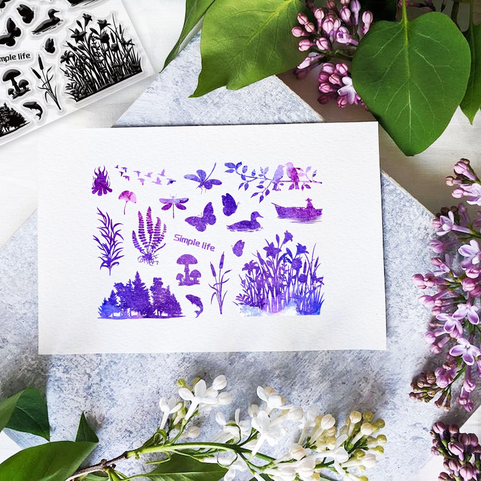 Timbri Trasparenti Scrapbooking - Paesaggio Con Porta, Finestra E Bicicletta