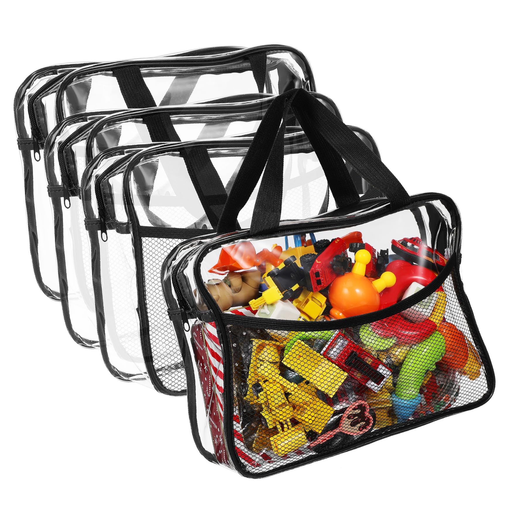 Bolsa Organizadora para Juguetes de PVC Transparente con Malla en Dormitorio Pack de 4 Unidades 8