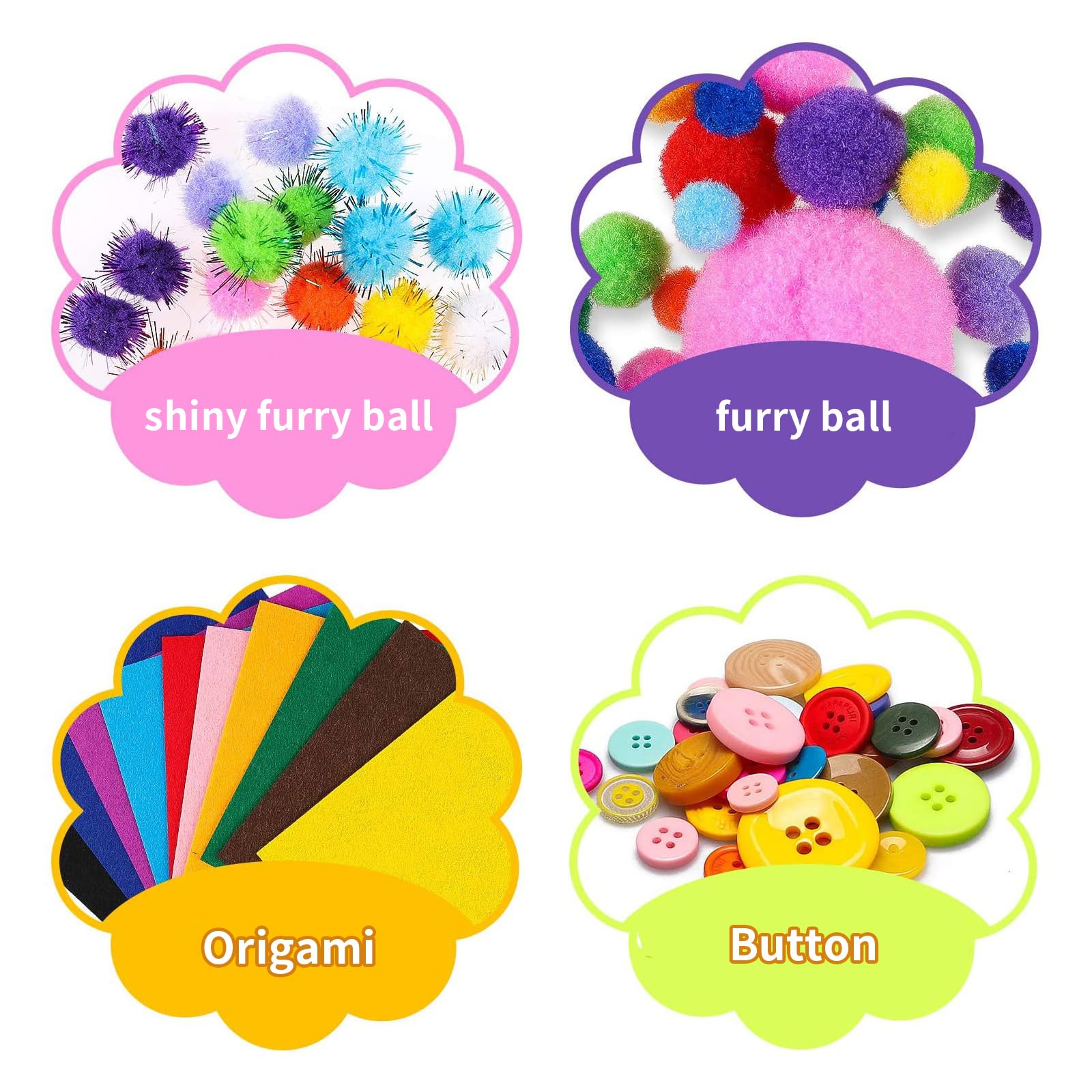 Lavoretti Creativi per Bambini, 1000+ Pezzi Kit Artigianali per Bambini,Arti e Mestieri per Bambini, DIY Art Craft Set con Piume, Paillettes, Pompon Lampeggianti Giocattoli per Bambini Bambina