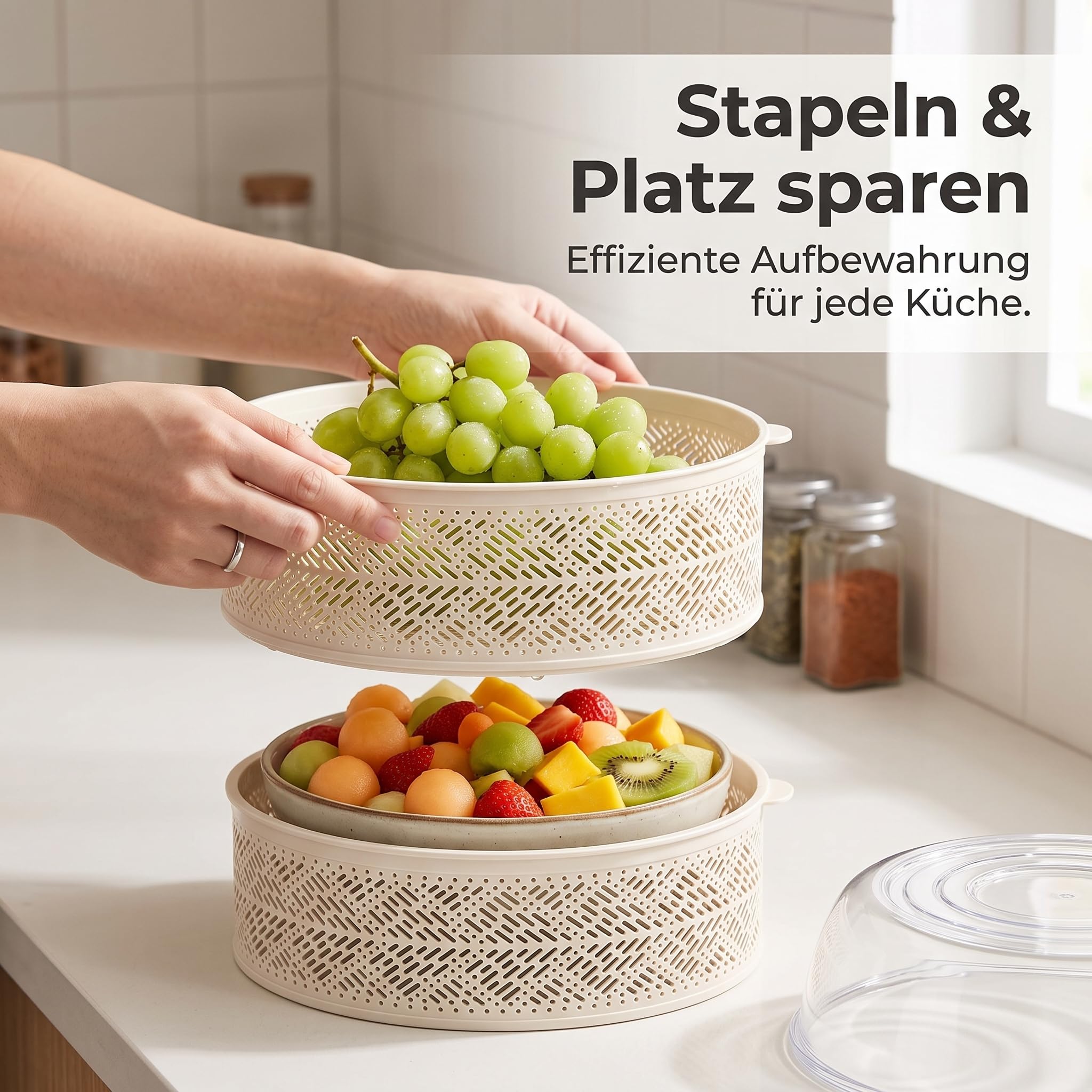 Abdeckhauben für Lebensmittel, stapelbare Fliegenhaube Lebensmittel, minimalistische Abdeckhaube , Lebensmittel Abdeckung für , Style 1