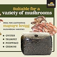 Vista 4 de Kit de cultivo de hongos Grano esterilizado todo en uno fácil de cultivar y sustrato a base de estiércol Cultiva hasta 2 libras de hongos frescos