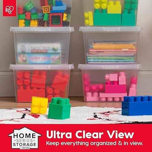Miniatura 4 de IRIS USA Paquete de 12 contenedores de almacenamiento con tapas, 17 cuartos de galón, cajas de zapatos, contenedores transparentes apilables