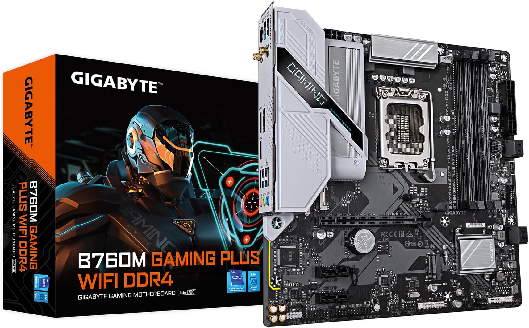 B760M Gaming Plus WiFi DDR4 LGA 1700 Intel B760 M-ATX Motherboard, 2* M.2, PCIe 4.0, Front USB 3.2 Gen 1 Type-C, 6 GbE LAN, Q-Flash Plus, EZ-Latch