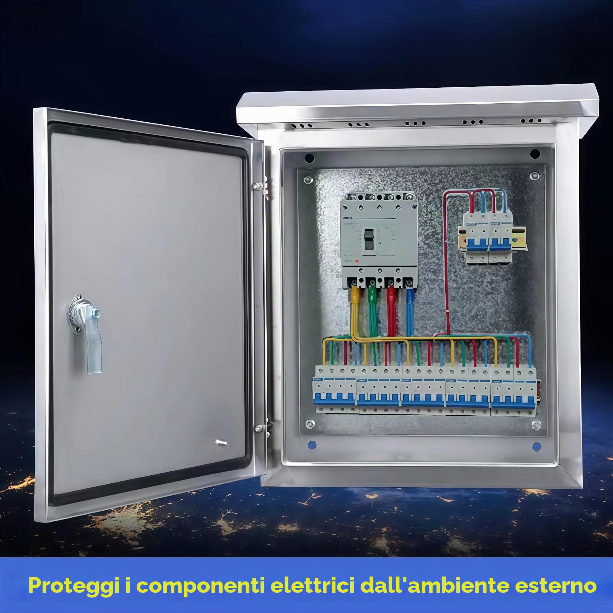 Quadro Elettrico da Esterno, Scatola Stagna Elettrica da Esterno, 40x30x18 cm Cassetta Elettrica Esterna Scatole Elettriche da Muro, Ideale per l'Uso Interno ed Esterno, Inclusa Cassetta Contatore Gas